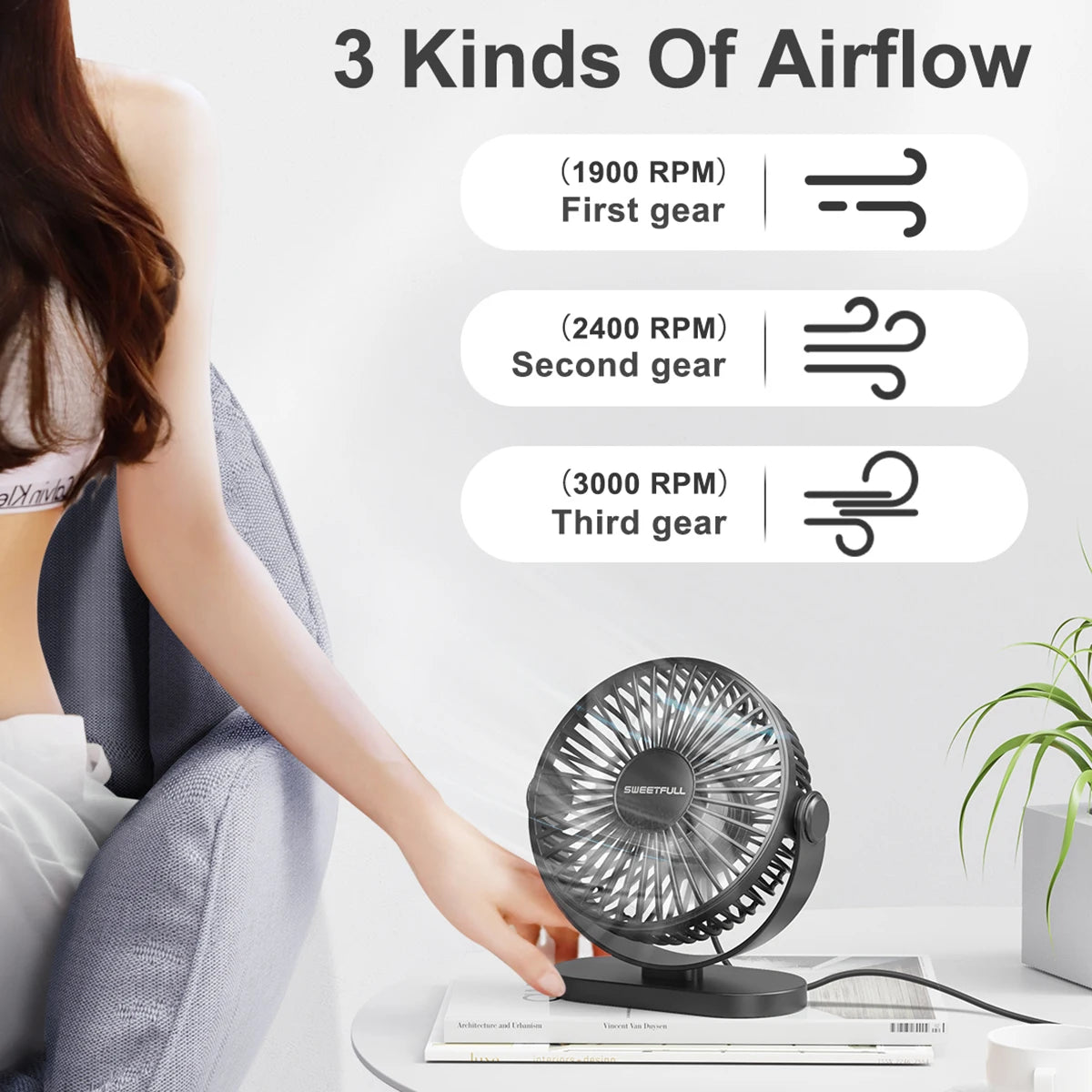 Whisper-Quiet Portable Workspace Fan