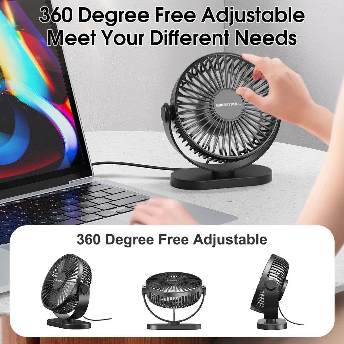 Whisper-Quiet Portable Workspace Fan