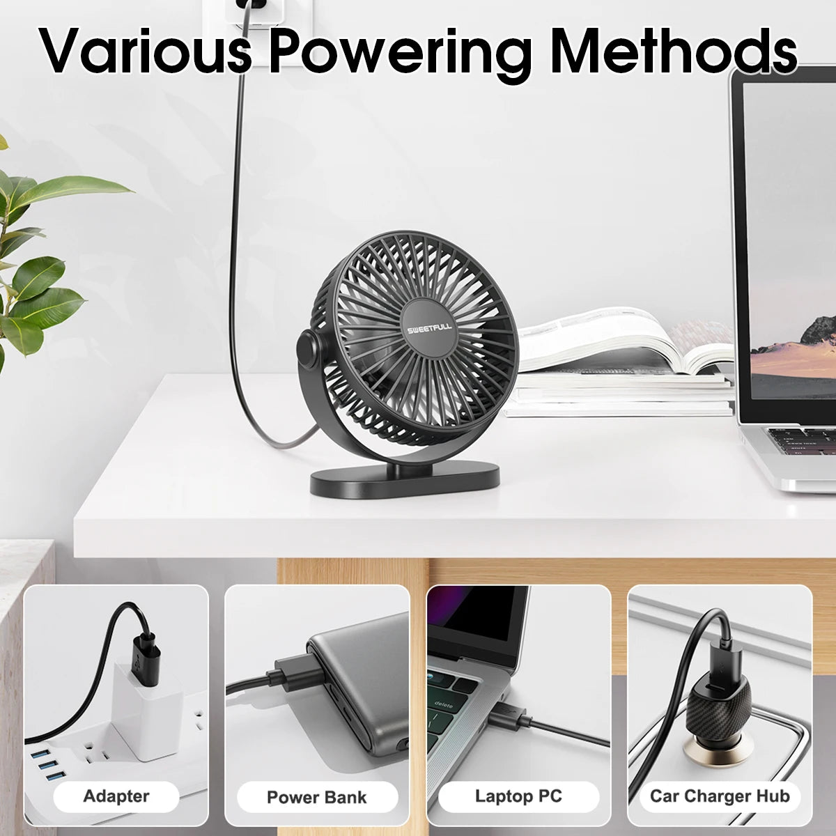 Whisper-Quiet Portable Workspace Fan