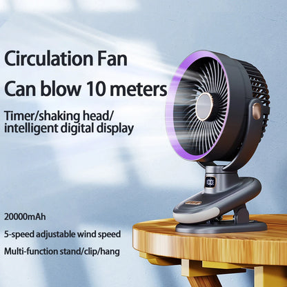 Silent All-Day Rechargeable Clip Fan