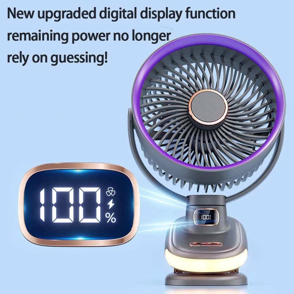Silent All-Day Rechargeable Clip Fan
